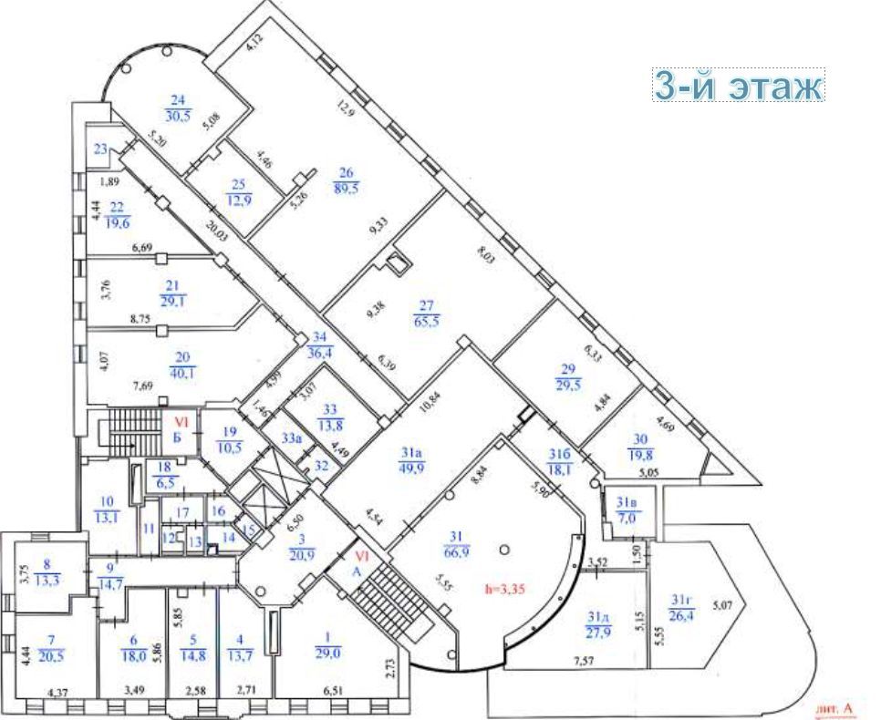 Аренда офиса 3000 м² БЦ Каланчевская 49
