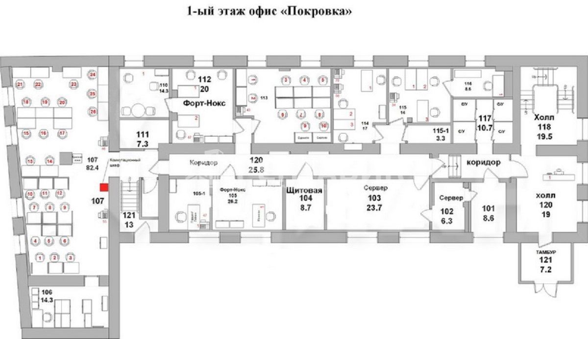 Аренда офиса 970 м² БЦ Покровский